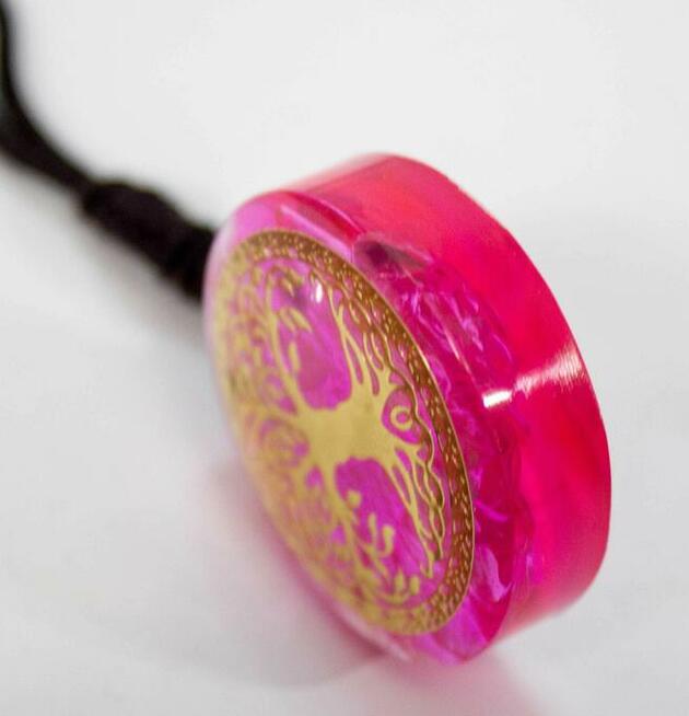 Piękny Różowy Wisiorek Naszyjnik RÓŻOWY Kryształ Drzewo Życia