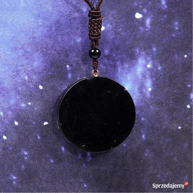 Naszyjnik Orgonit Wisiorek Ptak Feniks Kryształ Obsydian