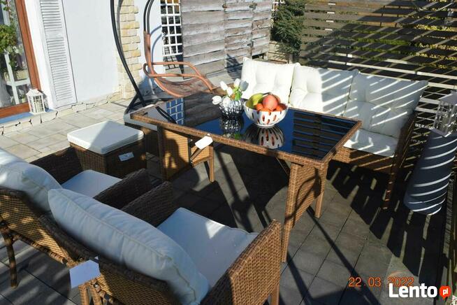 zestaw technorattan ODESSA sofa 3 2szt fotel 2szt pufa miod