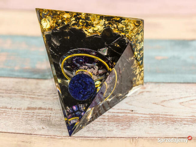 PIRAMIDKA ORGONIT ODPROMIENNIK 5G ŻYWICA LAZURYT OBSYDIAN