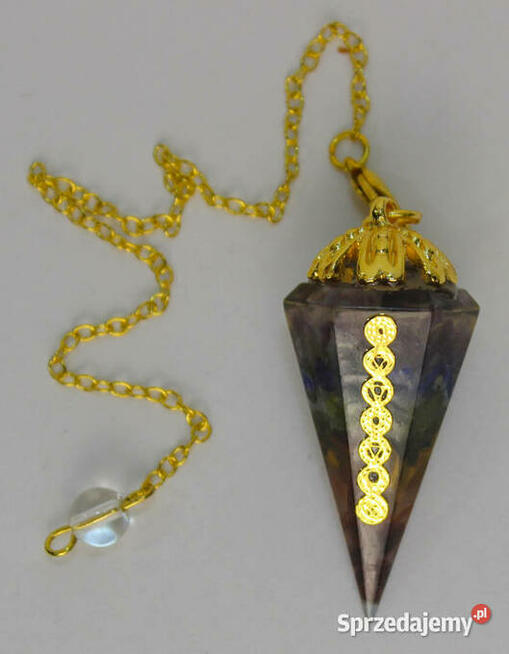 Wahadło Orgonit Żywica Ametyst Lazuryt Agat Medytacja