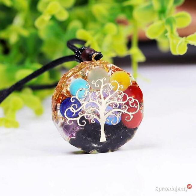 Piękny Orgonit Naszyjnik Kryształ Agat Jaspis Miedź Prezent