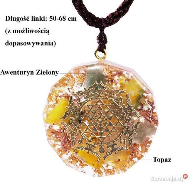 PIĘKNY NASZYJNIK WISIOR ORGONIT PIĘKNY PREZENT AWENTURYN OM
