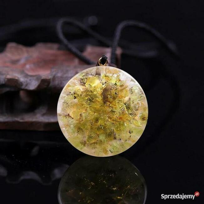 Piękny Naszyjnik Tygrysie Oko Oliwin Miedź Orgonit Żywica