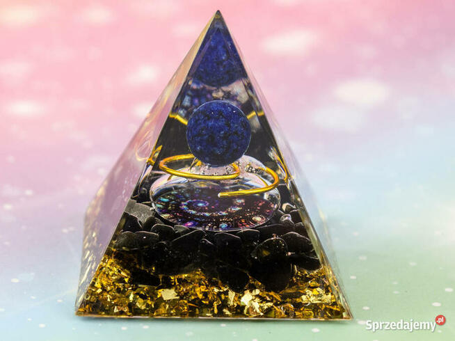 PIRAMIDKA ORGONIT ODPROMIENNIK 5G ŻYWICA LAZURYT OBSYDIAN