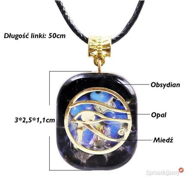 Naszyjnik Wisiorek Orgonit Malachit Szkło Żywica Prezent