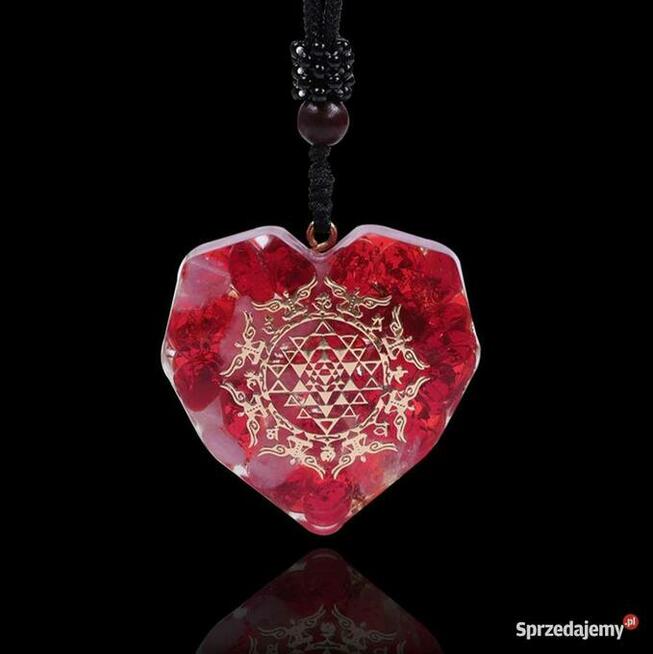 Piękny Naszyjnik Serce Serduszko Orgonit Kryształ Miłość