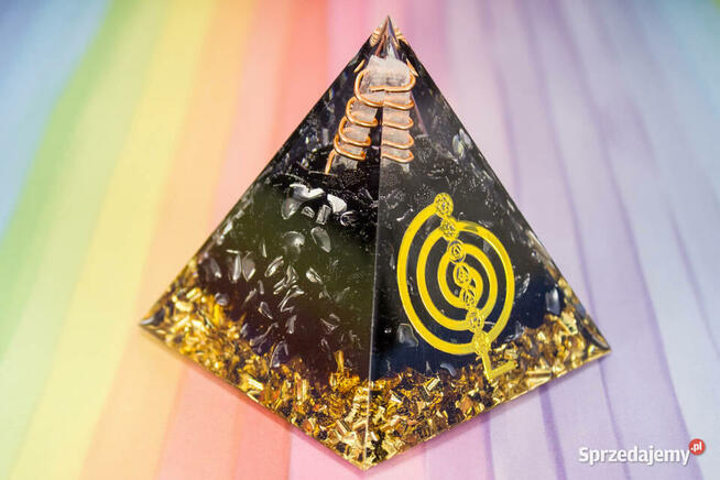 Piękna Piramidka Orgonit Kwarc Dymny Kryształ Miedź 5cm 6cm