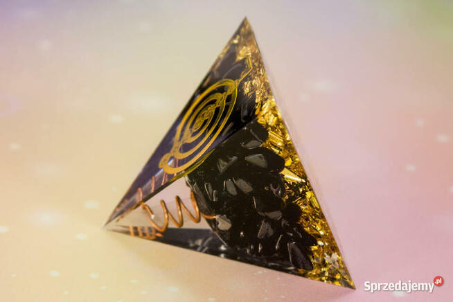 Piękna Piramidka Orgonit Kwarc Dymny Kryształ Miedź 5cm 6cm