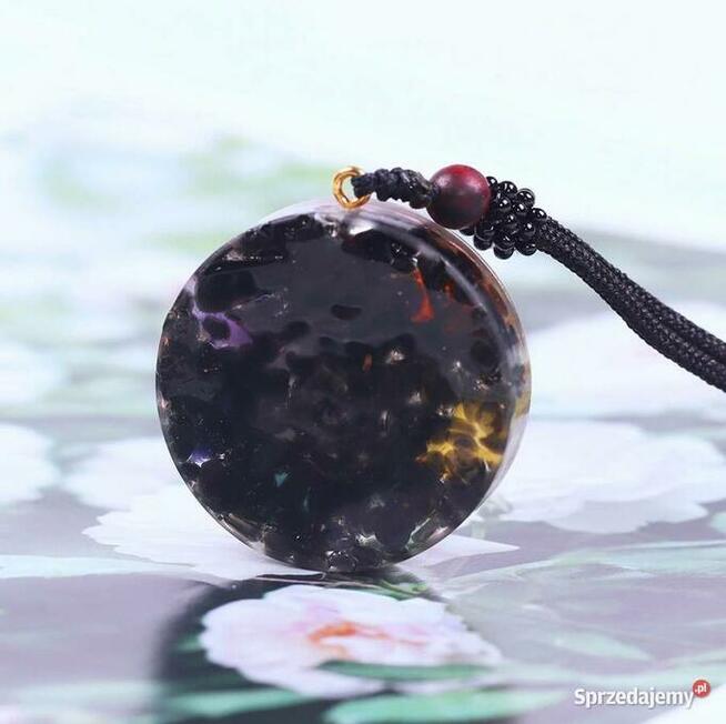 Piękny Naszyjnik z Orgonitu Ametyst Jaspis Turkus Świecący