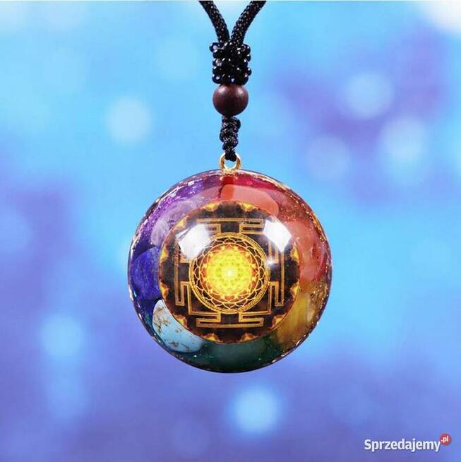 Naszyjnik Orgonit Rainbow 7 Czakr Turkus Ametyst Jaspis Agat