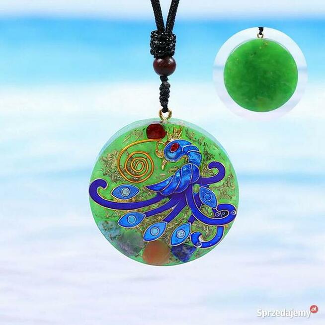 Naszyjnik Orgonit Świeci w ciemności AGAT TURKUS FENIKS