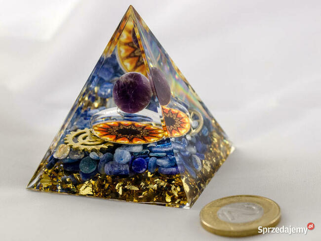 PIRAMIDKA ORGONIT AMETYST CYJANIT KYANIT MIEDŹ ODPROMIENNIK