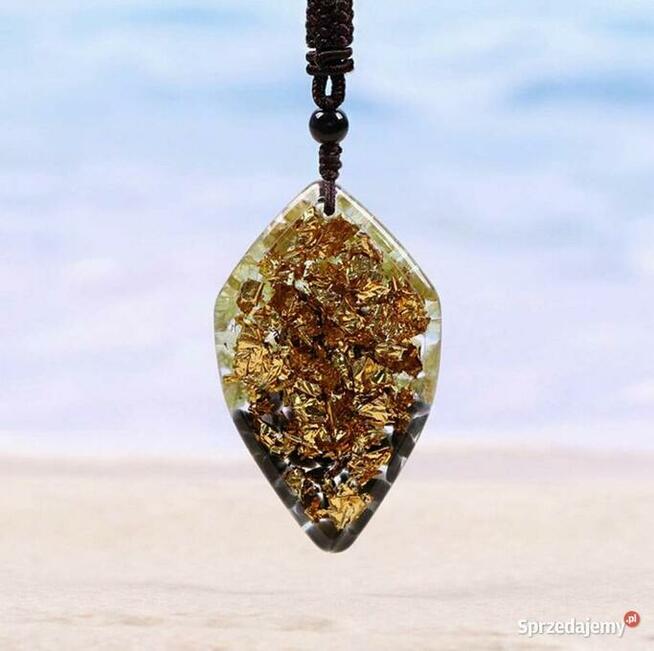 NASZYJNIK ORGONIT OLIWIN OBSYDIAN PREZENT DRZEWO ŻYCIA REIKI