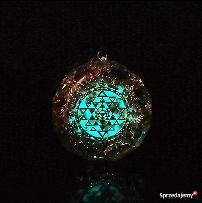 Naszyjnik Wisiorek Orgonitowy Piękny Cyrkonie Czysta Miedź