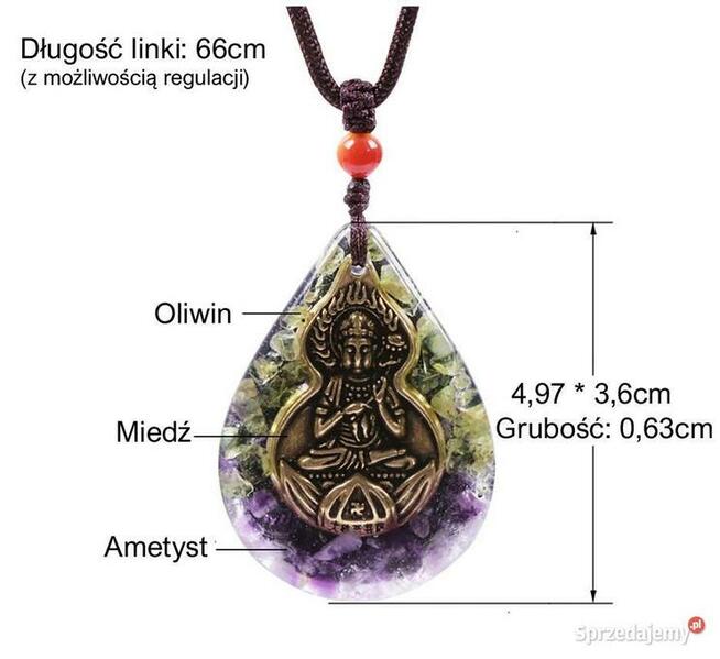 Naszyjnik Wisiorek Orgonit Malachit Szkło Żywica Prezent