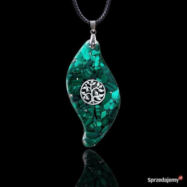 Piękny Naszyjnik Orgonitowy Drzewo Życia Malachit Zdrowie