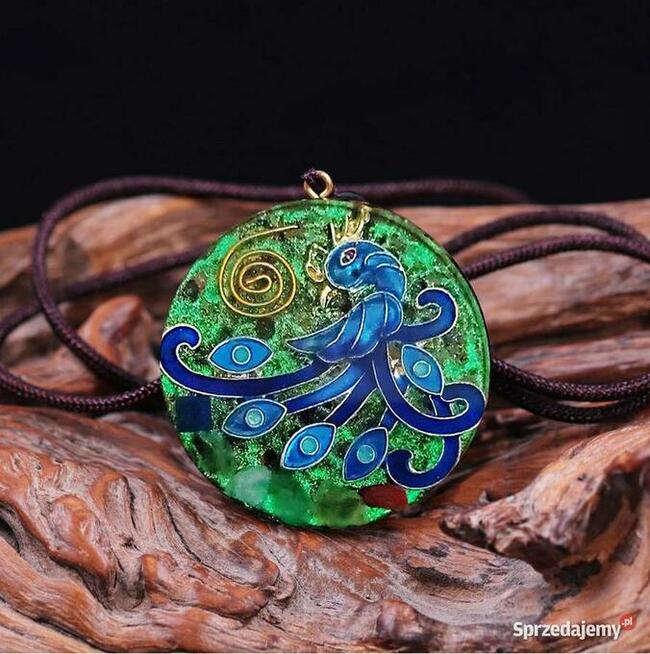 Naszyjnik Orgonit Wisiorek Ptak Feniks Kryształ Obsydian