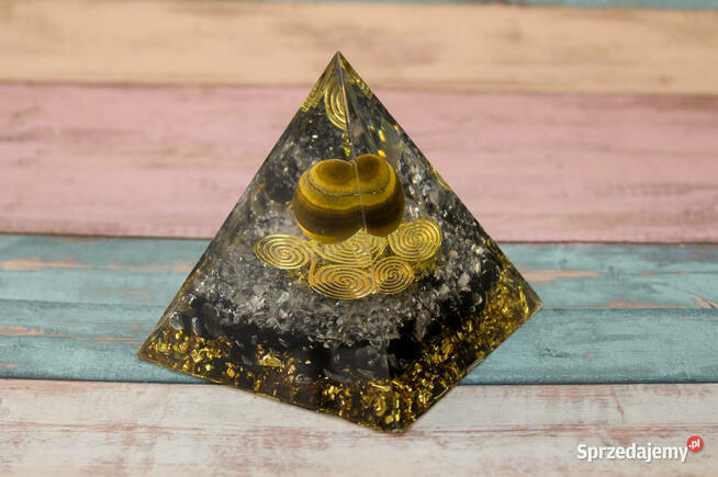 Piramidka Orgonit Tygrysie Oko Miedź Kryształ Odpromiennik