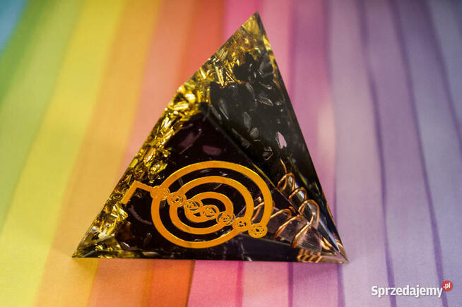 Piękna Piramidka Orgonit Kwarc Dymny Kryształ Miedź 5cm 6cm