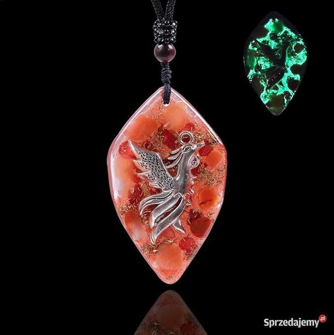 Naszyjnik Wisiorek SERCE Orgonit Różowy Kryształ Kwarc