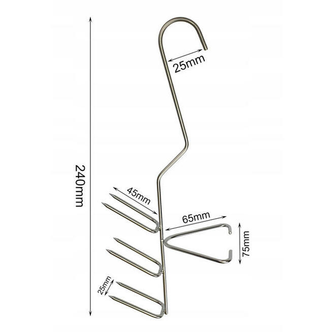 Hak Haki Do Wędzenia DUŻYCH RYB 6 Ostrzy INOX 10 sztuk