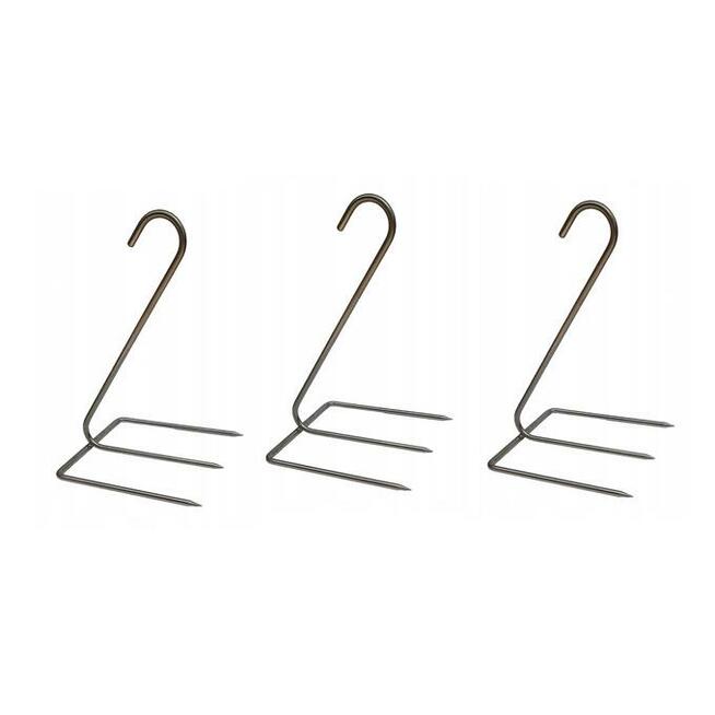 Hak Haki Do Wędzenia KURCZAKA GRUBY 4 mm INOX 3 sztuki