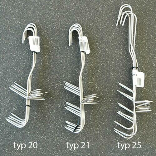 Hak wędzarniczy do ryb podwójny RYB20/3mm 5szt