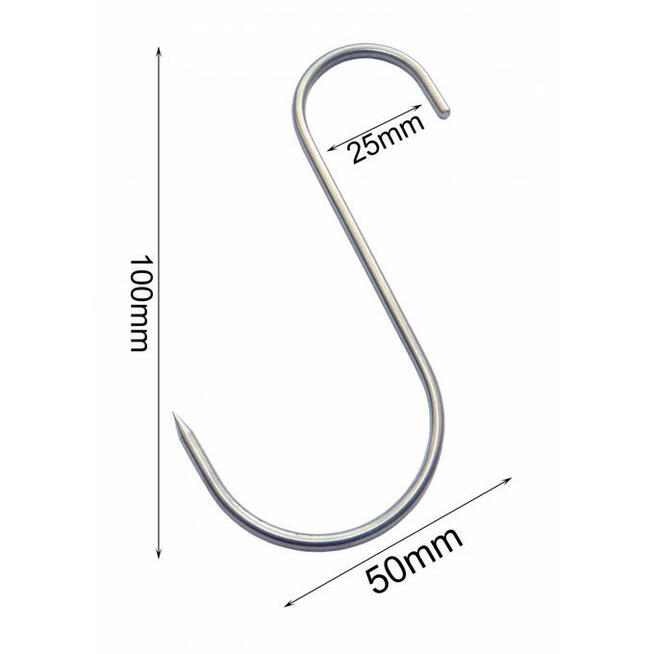 Hak wędzarniczy asymetryczny typu S 10 cm
