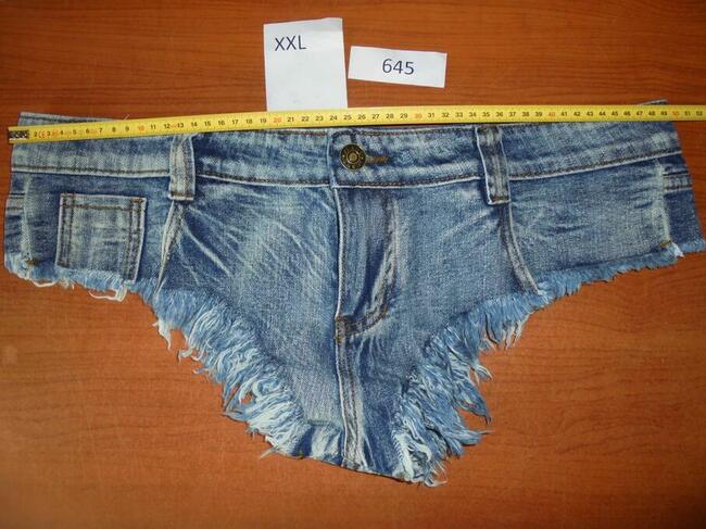 Spodenki Damskie 645 Krótkie Duże XXL Jeans Dżins Sexy Skąpe