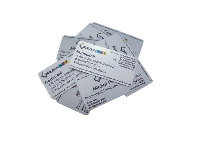 Wizytówki firmowe z aluminium z nadrukiem 100 sztuk