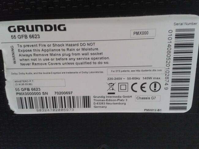 Grundig 55 GFB 6623 telwizor lcd tv fhd smart uszkodzony