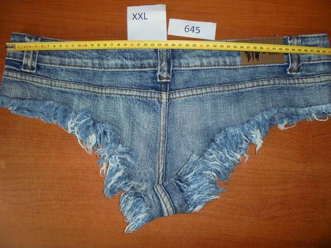 Spodenki Damskie 645 Krótkie Duże XXL Jeans Dżins Sexy Skąpe