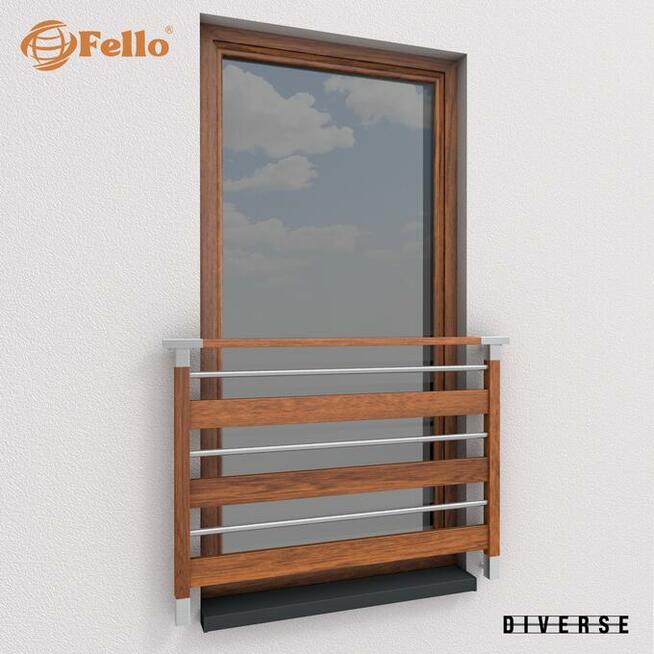 Balustrada francuska balkon barierka dekor drewna okienna W