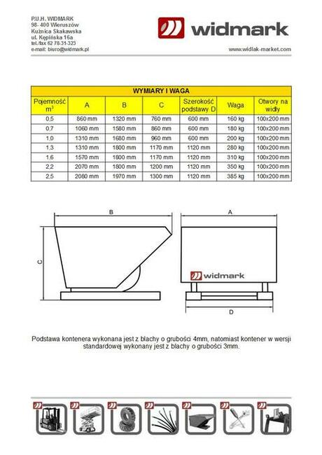 Kontener samowyładowczy koleba ocynkowany 0,7m3