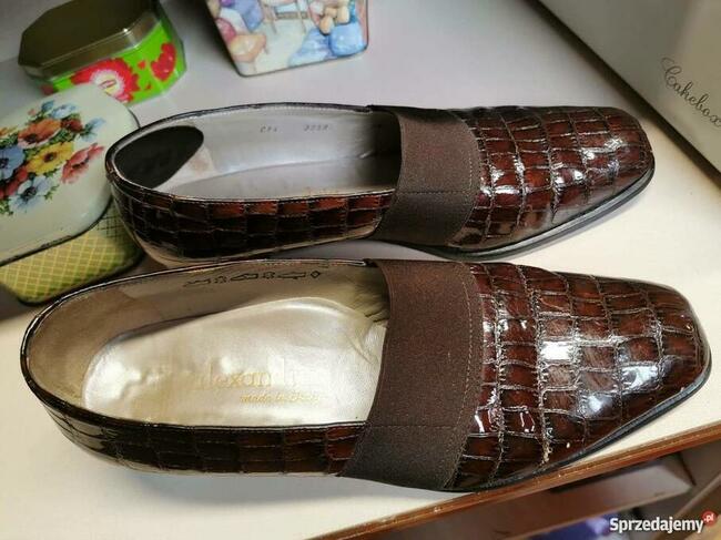 Buty damskie włoskie mokasyny Skóra naturalna Rozm.41,5