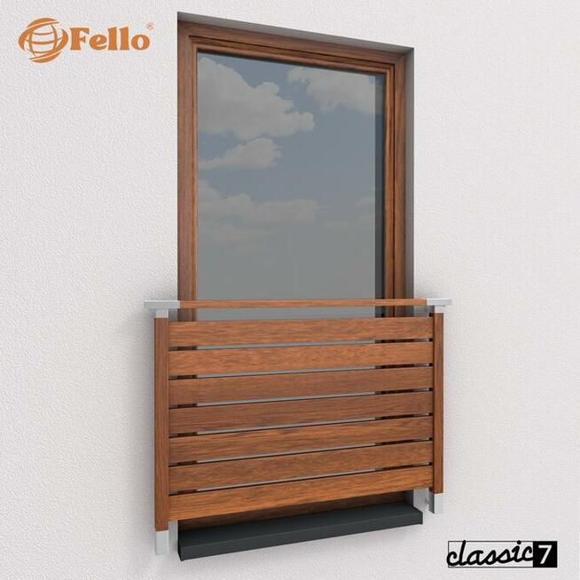 Balustrada francuska balkon barierka dekor drewna okienna W