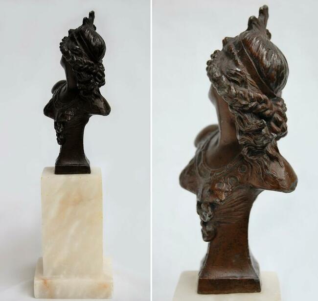 Salome rzeźba stylizowana na brąz, marmur, Francja vintage