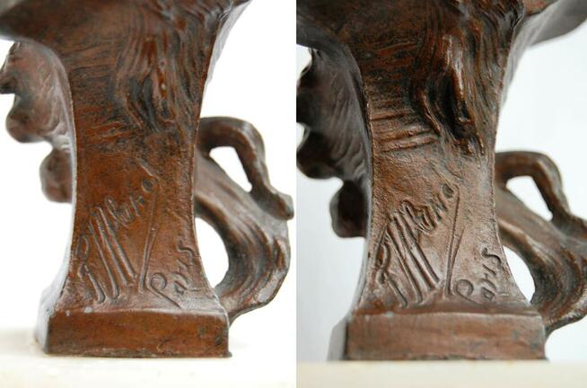 Salome rzeźba stylizowana na brąz, marmur, Francja vintage