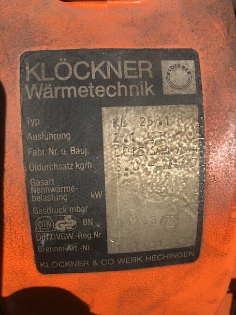 Palnik olejowy Klockner KL 25.1