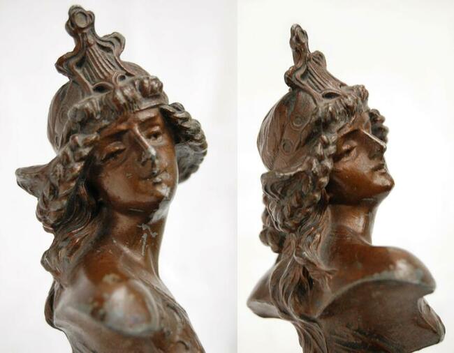 Salome rzeźba stylizowana na brąz, marmur, Francja vintage