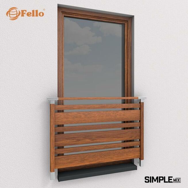 Balustrada francuska balkon barierka dekor drewna okienna W