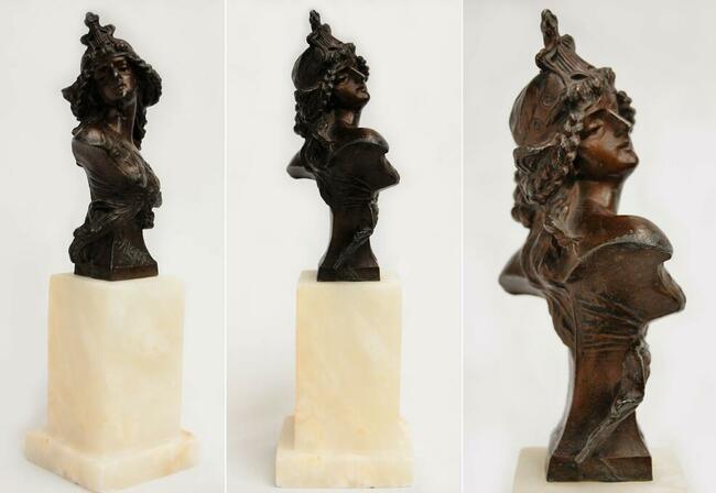 Salome rzeźba stylizowana na brąz, marmur, Francja vintage