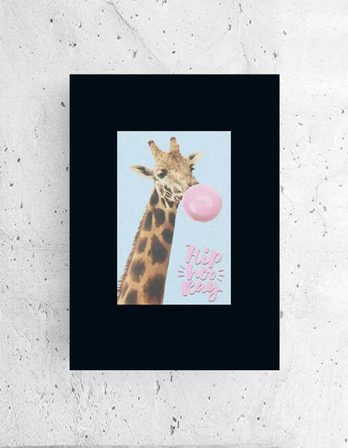 fajny plakat z żyrafą, żyrafa obrazek A4