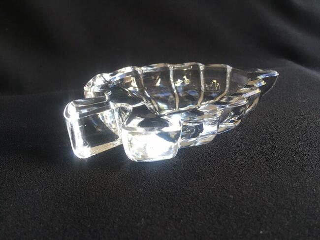 Szklany liść patera szklana na biżuterię