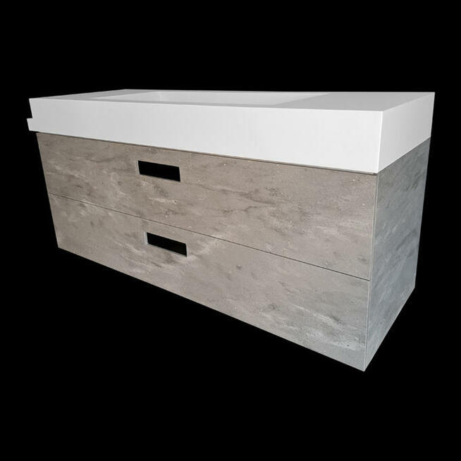 Szafka łazienkowa z umywalką zintegrowaną z blatem