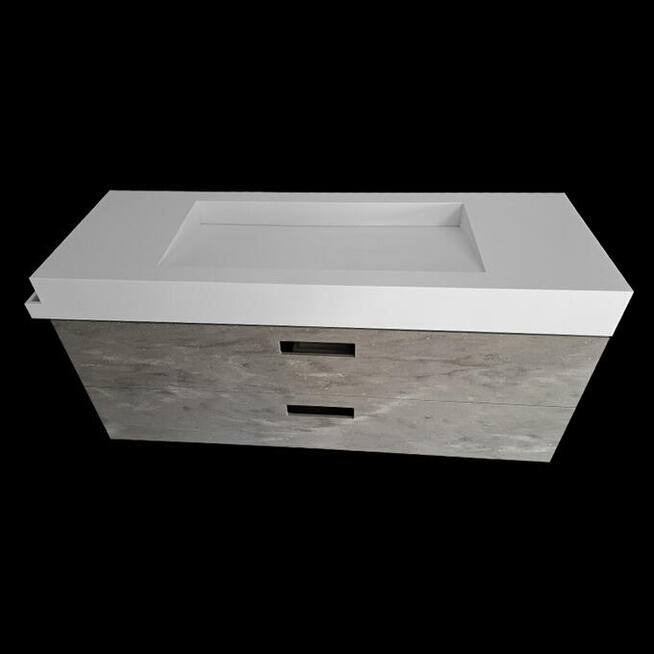 Szafka łazienkowa z umywalką zintegrowaną z blatem