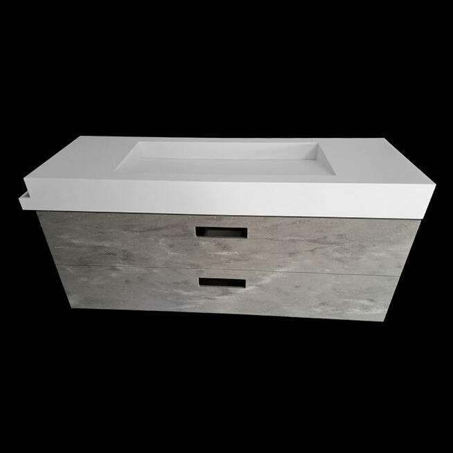 Szafka łazienkowa z umywalką zintegrowaną z blatem