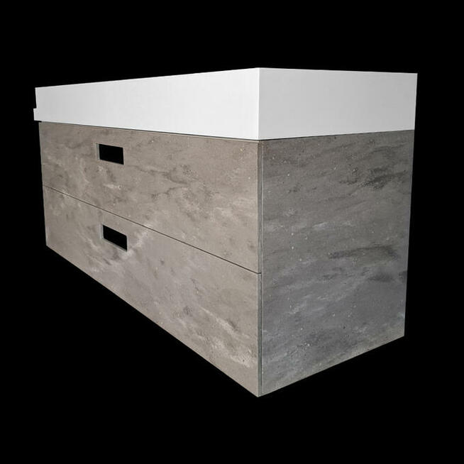 Szafka łazienkowa z umywalką zintegrowaną z blatem