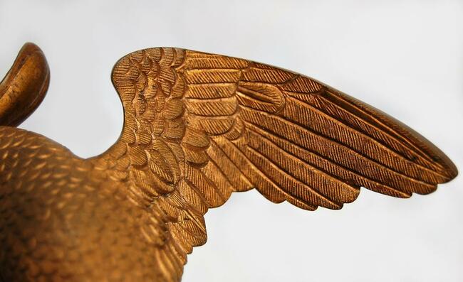 Papuga, ptak, rzeźba, mosiądz, marmur, Francja, vintage